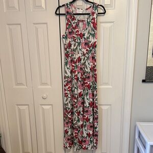 French Grey Floral Patterned Dress